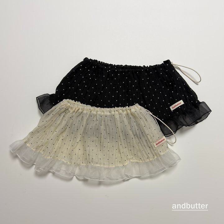 【予約】Wrinkle Dot Layered Skirt / andbutter