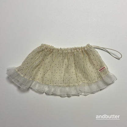 【予約】Wrinkle Dot Layered Skirt / andbutter