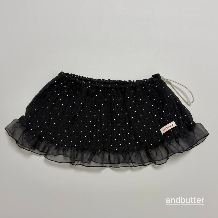 【予約】Wrinkle Dot Layered Skirt / andbutter