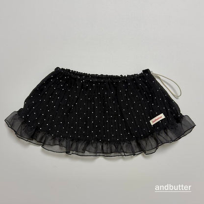 【予約】Wrinkle Dot Layered Skirt / andbutter