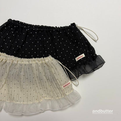 【予約】Wrinkle Dot Layered Skirt / andbutter