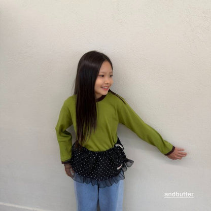 【予約】Wrinkle Dot Layered Skirt / andbutter
