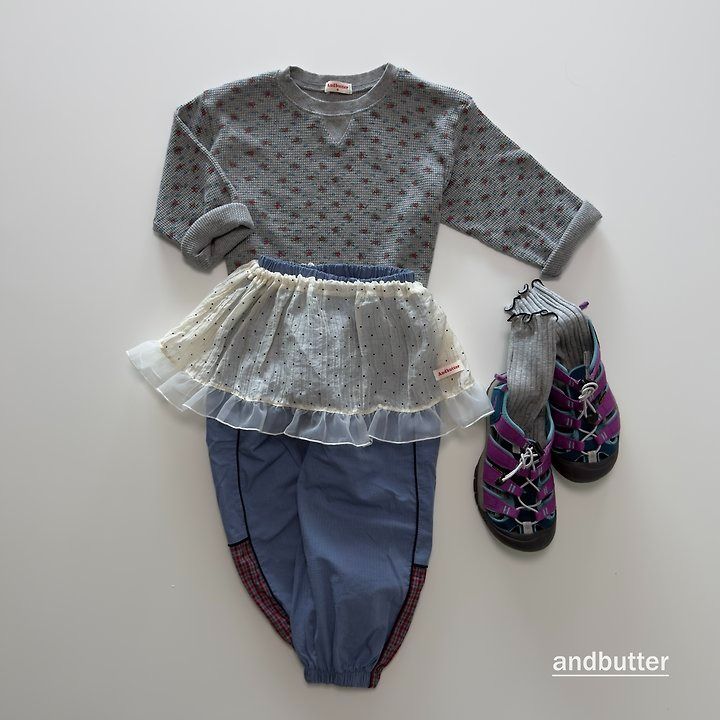 【予約】Wrinkle Dot Layered Skirt / andbutter