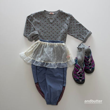 【予約】Wrinkle Dot Layered Skirt / andbutter