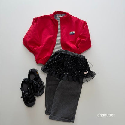 【予約】Wrinkle Dot Layered Skirt / andbutter
