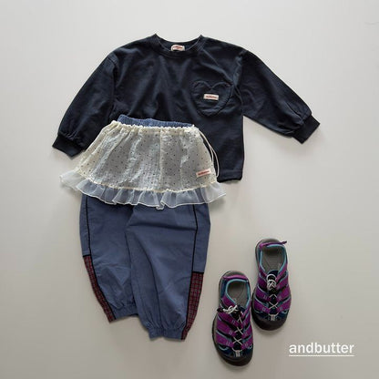 【予約】Wrinkle Dot Layered Skirt / andbutter