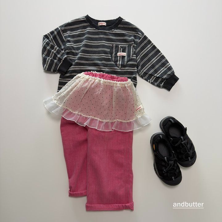 【予約】Wrinkle Dot Layered Skirt / andbutter