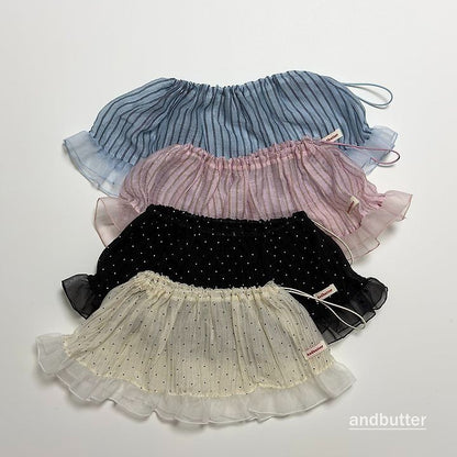 【予約】Wrinkle Dot Layered Skirt / andbutter