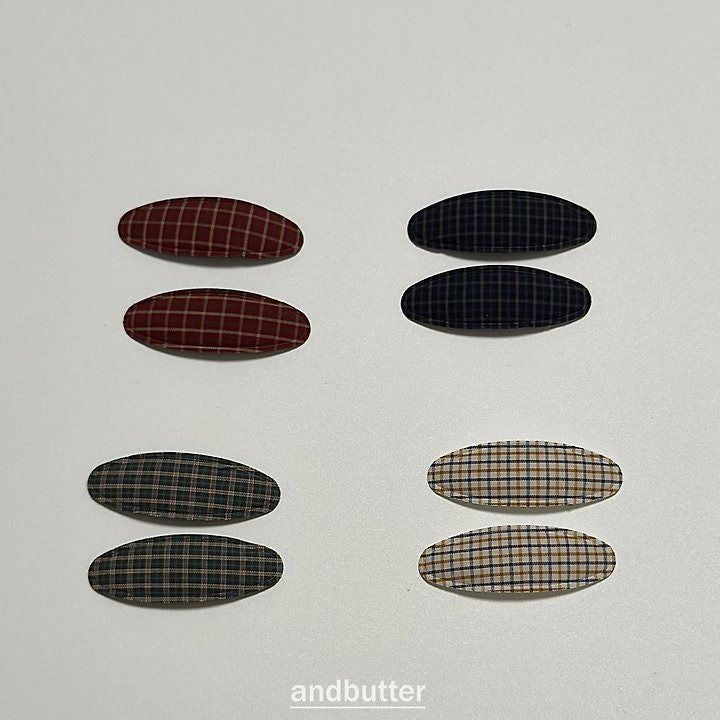 【予約】 Classic Check Hair Clips / andbutter