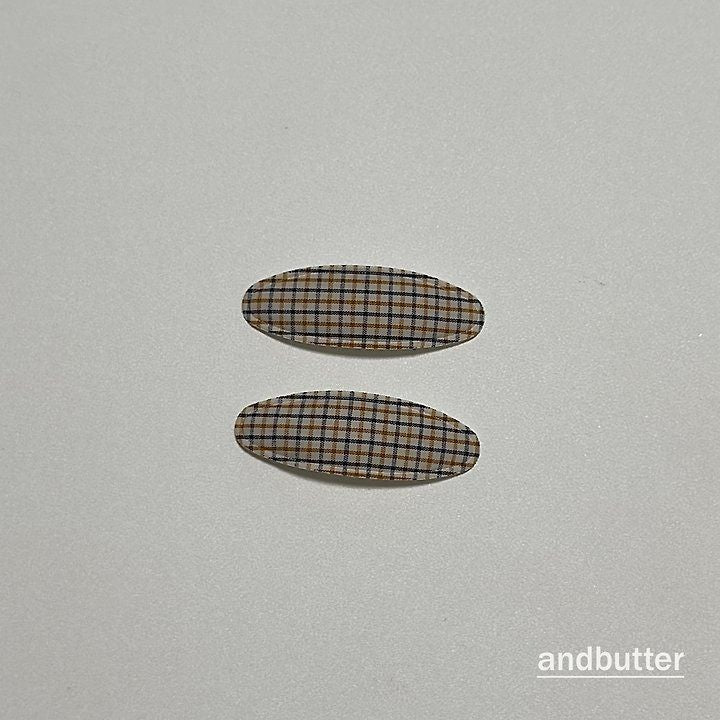 【予約】 Classic Check Hair Clips / andbutter