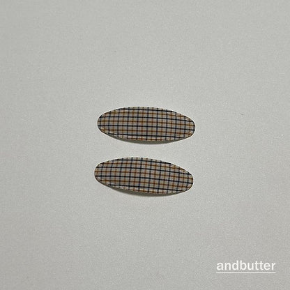 【予約】 Classic Check Hair Clips / andbutter
