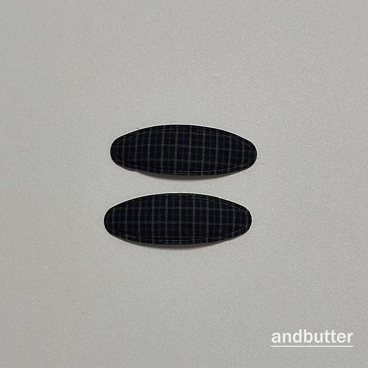 【予約】 Classic Check Hair Clips / andbutter