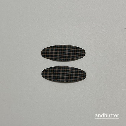 【予約】 Classic Check Hair Clips / andbutter