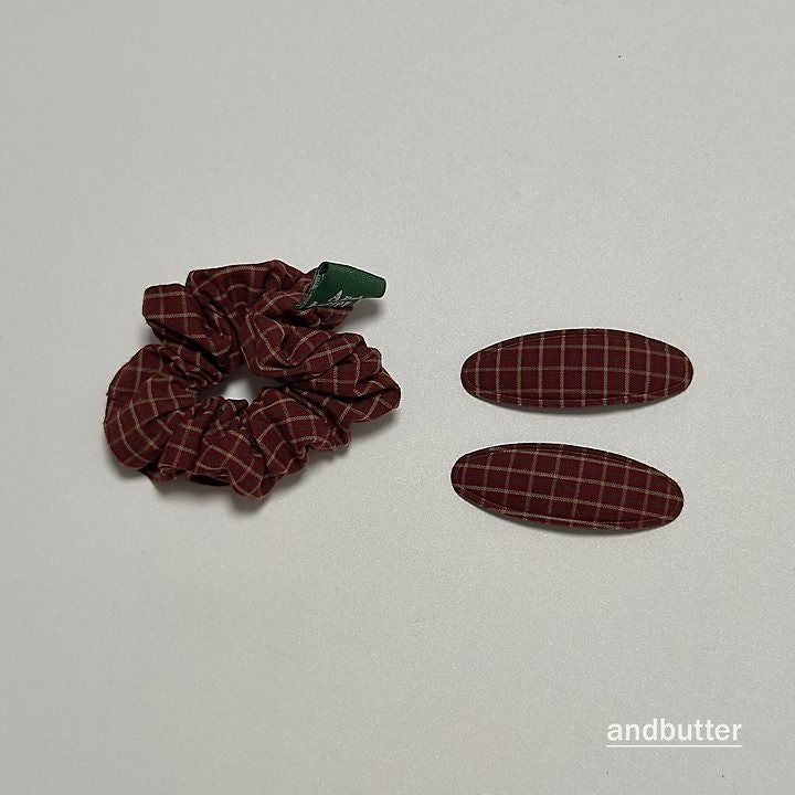 【予約】 Classic Check Hair Clips / andbutter
