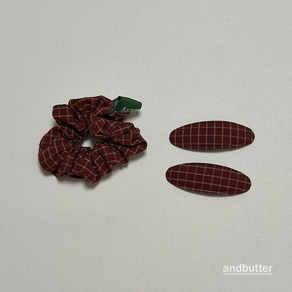 【予約】 Classic Check Hair Clips / andbutter