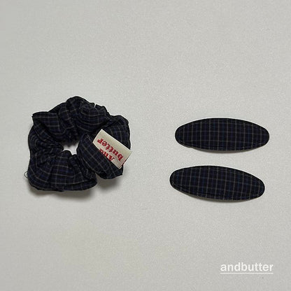 【予約】 Classic Check Hair Clips / andbutter