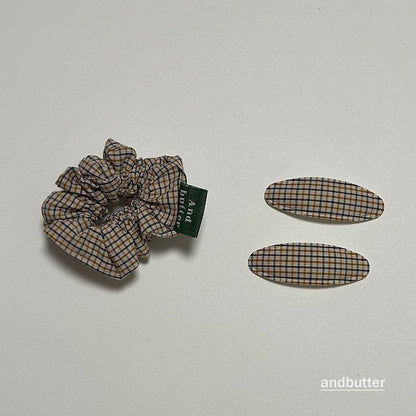 【予約】 Classic Check Hair Clips / andbutter