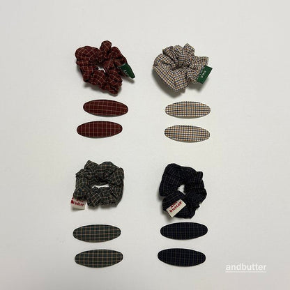 【予約】 Classic Check Hair Clips / andbutter