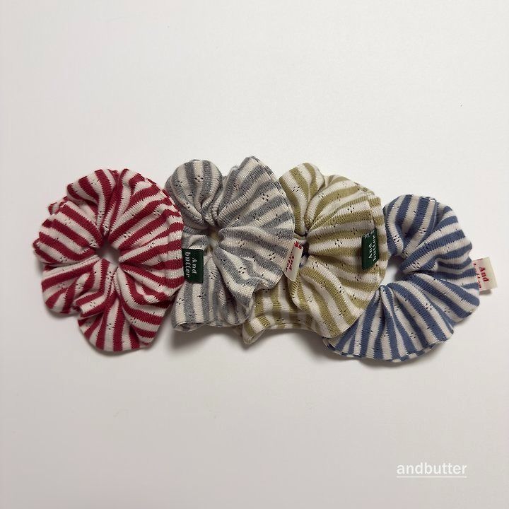 【予約】Tommy Stripe Scrunchie / andbutter