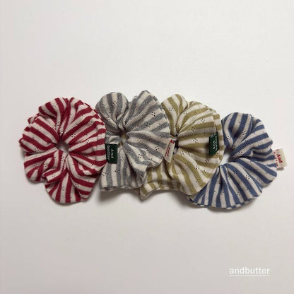 【予約】Tommy Stripe Scrunchie / andbutter