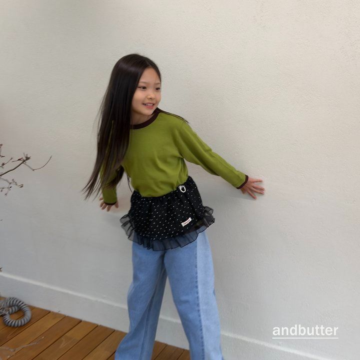 【予約】Curved  Denim Pants  / andbutter(S-JM)
