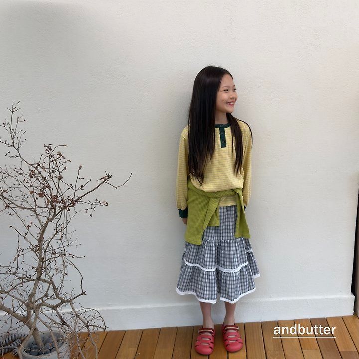 【予約】Check Tiered Skirt  / andbutter(S-JM)