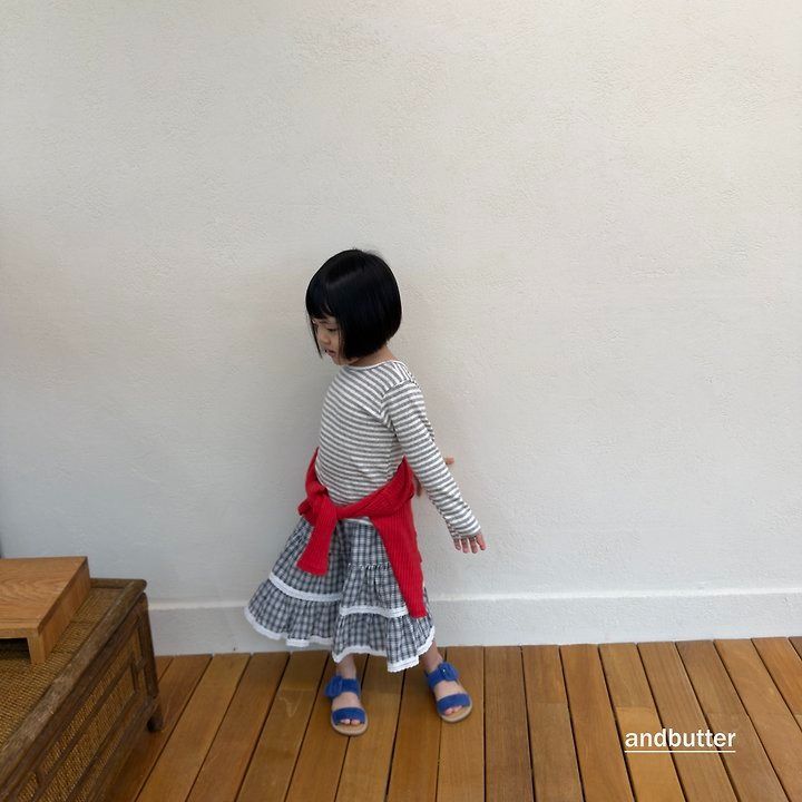 【予約】Check Tiered Skirt  / andbutter(S-JM)