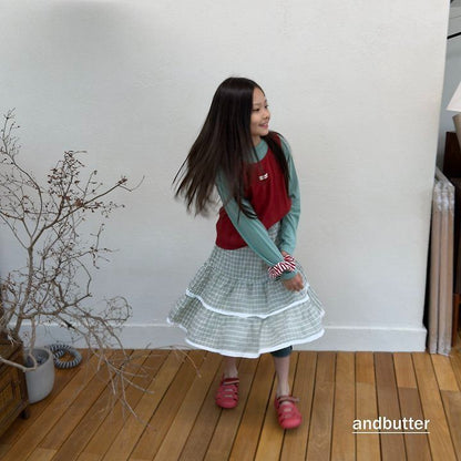 【予約】Check Tiered Skirt  / andbutter(S-JM)