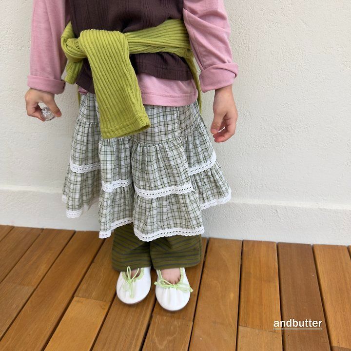 【予約】Check Tiered Skirt  / andbutter(S-JM)