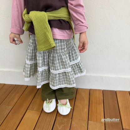 【予約】Check Tiered Skirt  / andbutter(S-JM)