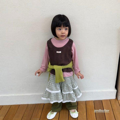 【予約】Check Tiered Skirt  / andbutter(S-JM)