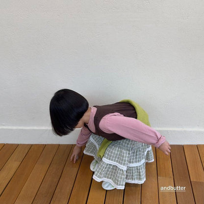 【予約】Check Tiered Skirt  / andbutter(S-JM)