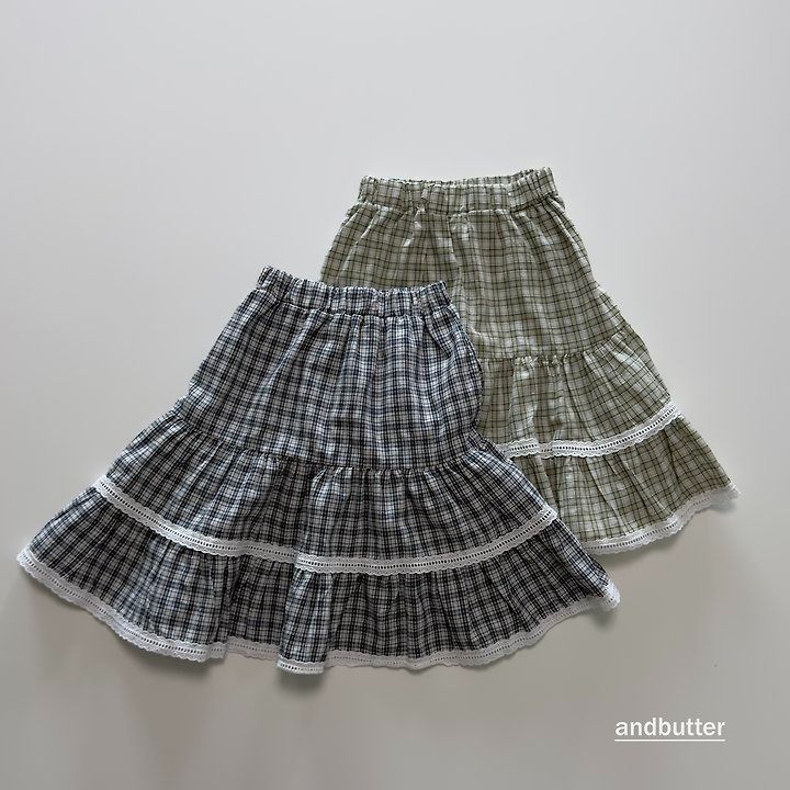 【予約】Check Tiered Skirt  / andbutter(S-JM)