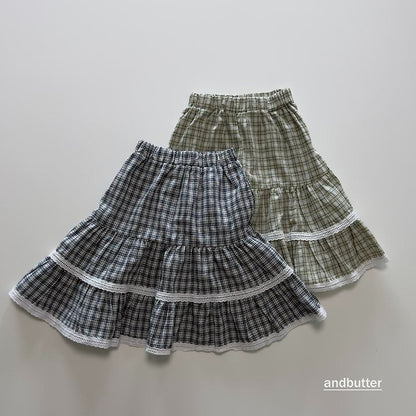 【予約】Check Tiered Skirt  / andbutter(S-JM)