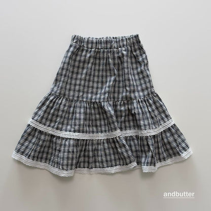 【予約】Check Tiered Skirt  / andbutter(S-JM)