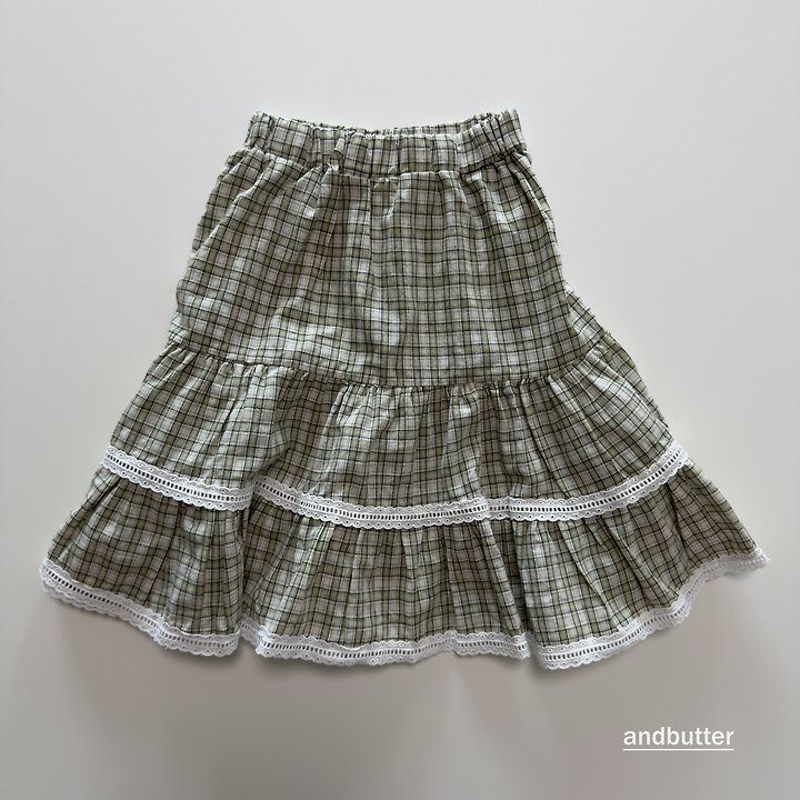 【予約】Check Tiered Skirt  / andbutter(S-JM)
