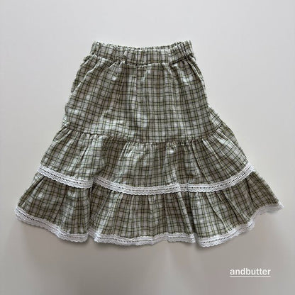 【予約】Check Tiered Skirt  / andbutter(S-JM)