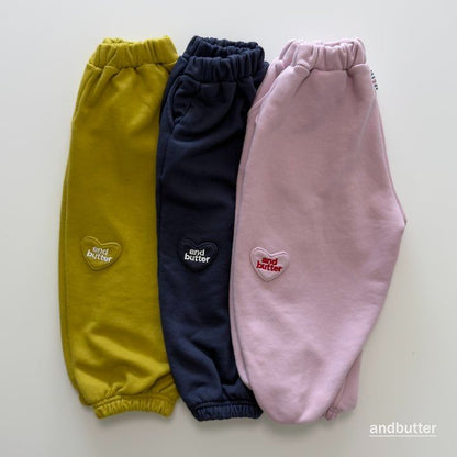 【予約】Mini Heart Jogger Pants / andbutter(S-JM)