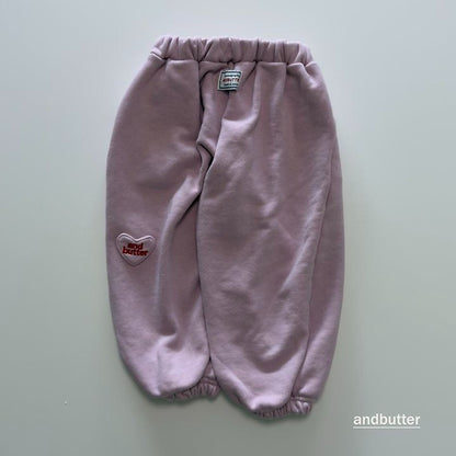 【予約】Mini Heart Jogger Pants / andbutter(S-JM)